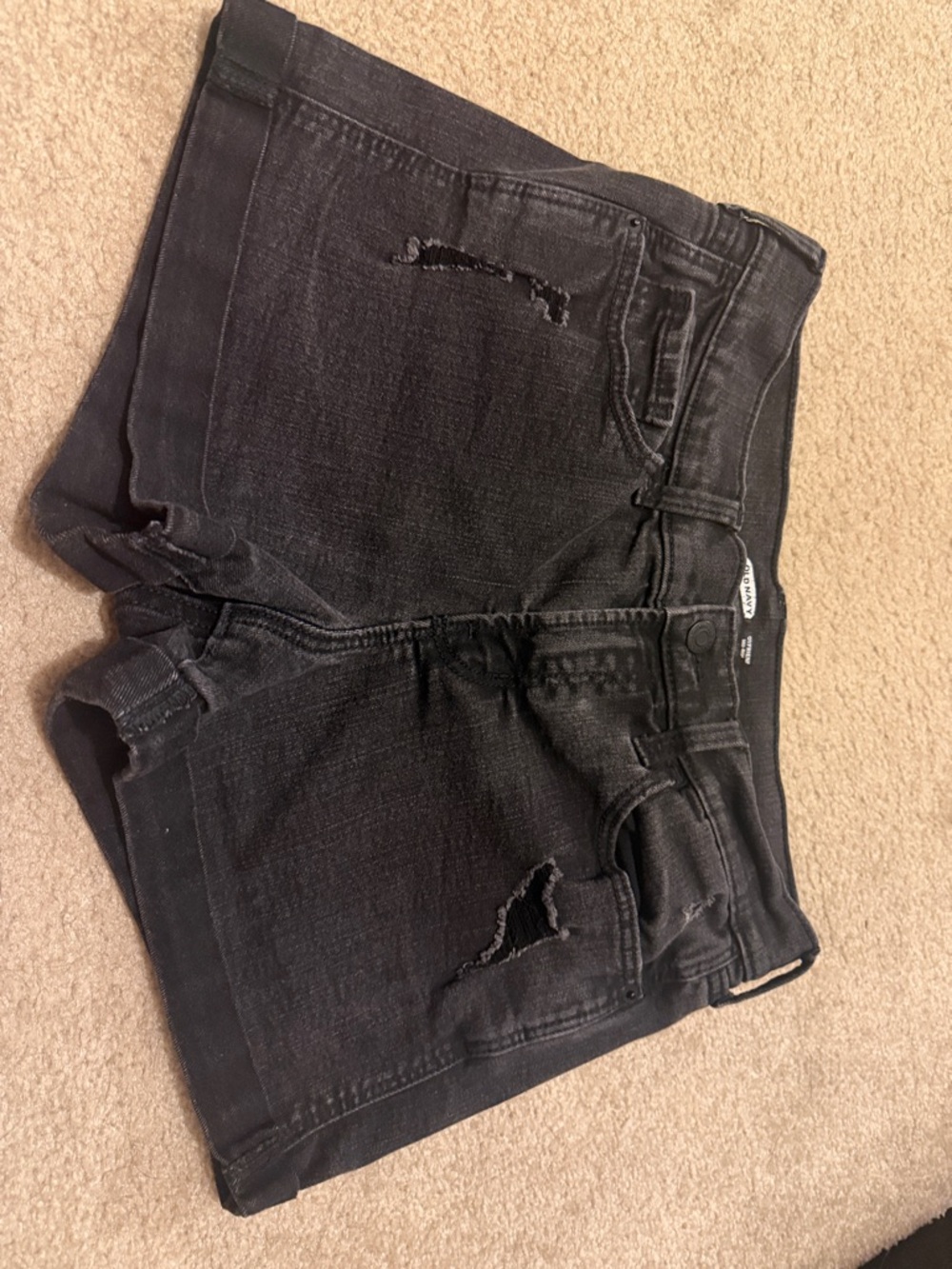 Old Navy Black Distressed Denim Jean Shorts